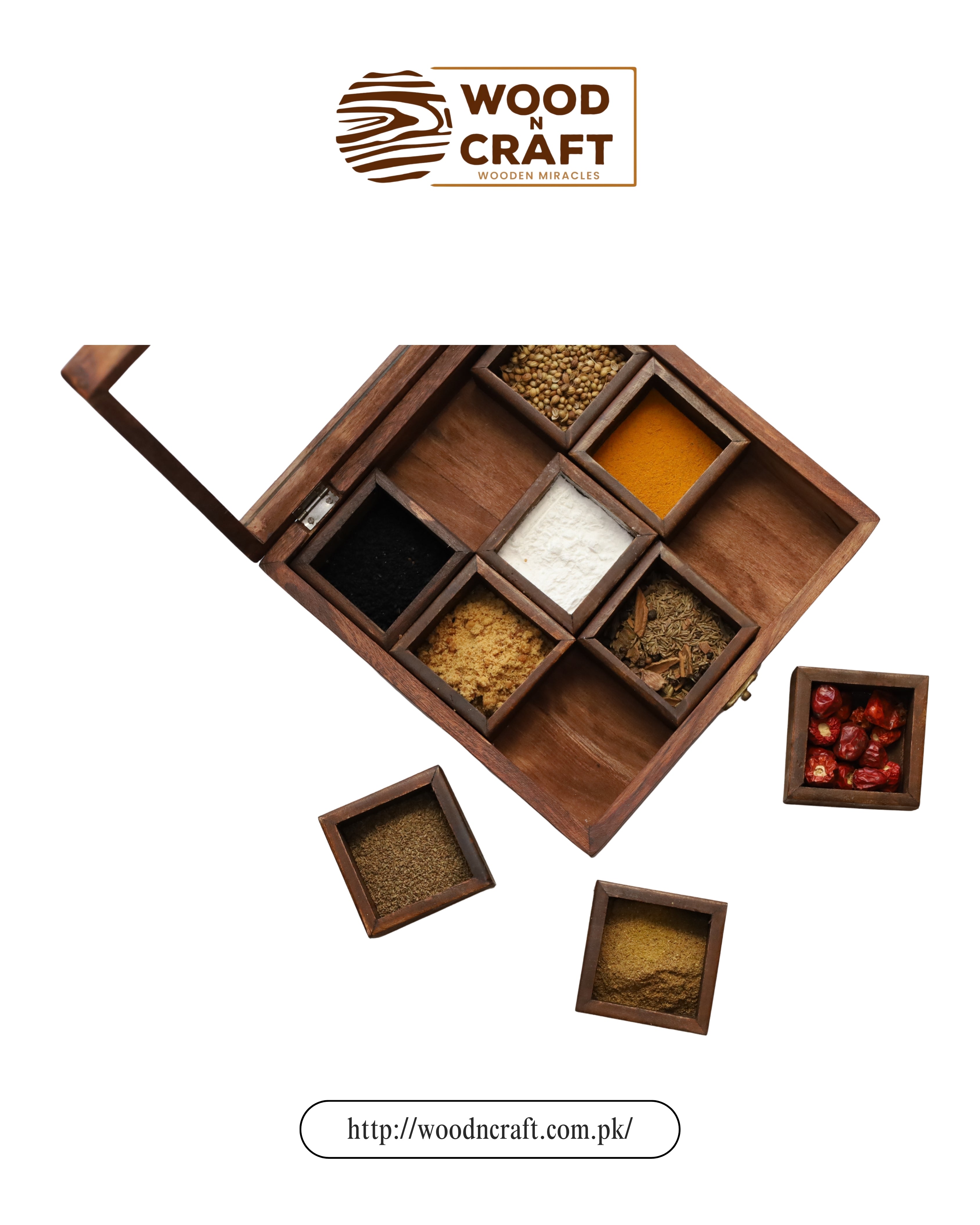Wooden Masala Box
