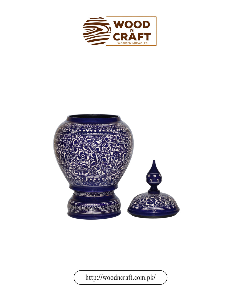 Candy Jar Single Blue Pottery Work