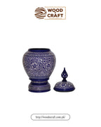 Candy Jar Single Blue Pottery Work