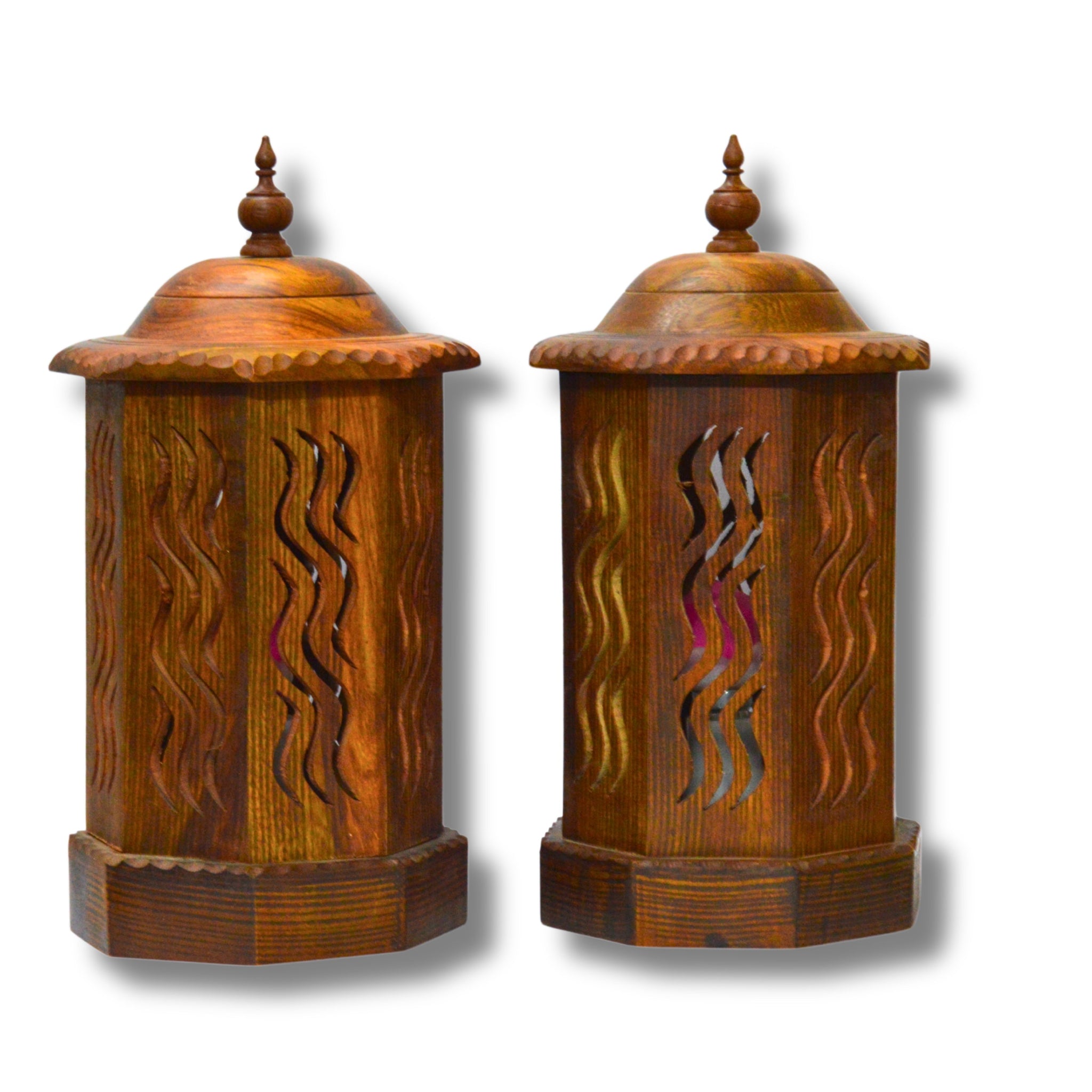 Handcrafted Wooden Night Lamp – Elegant & Artistic Home Décor