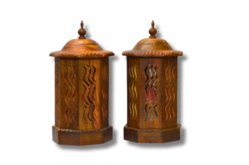 Handcrafted Wooden Night Lamp – Elegant & Artistic Home Décor
