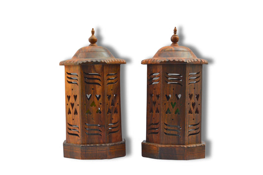 Handcrafted Wooden Night Lamp – Elegant & Artistic Home Décor