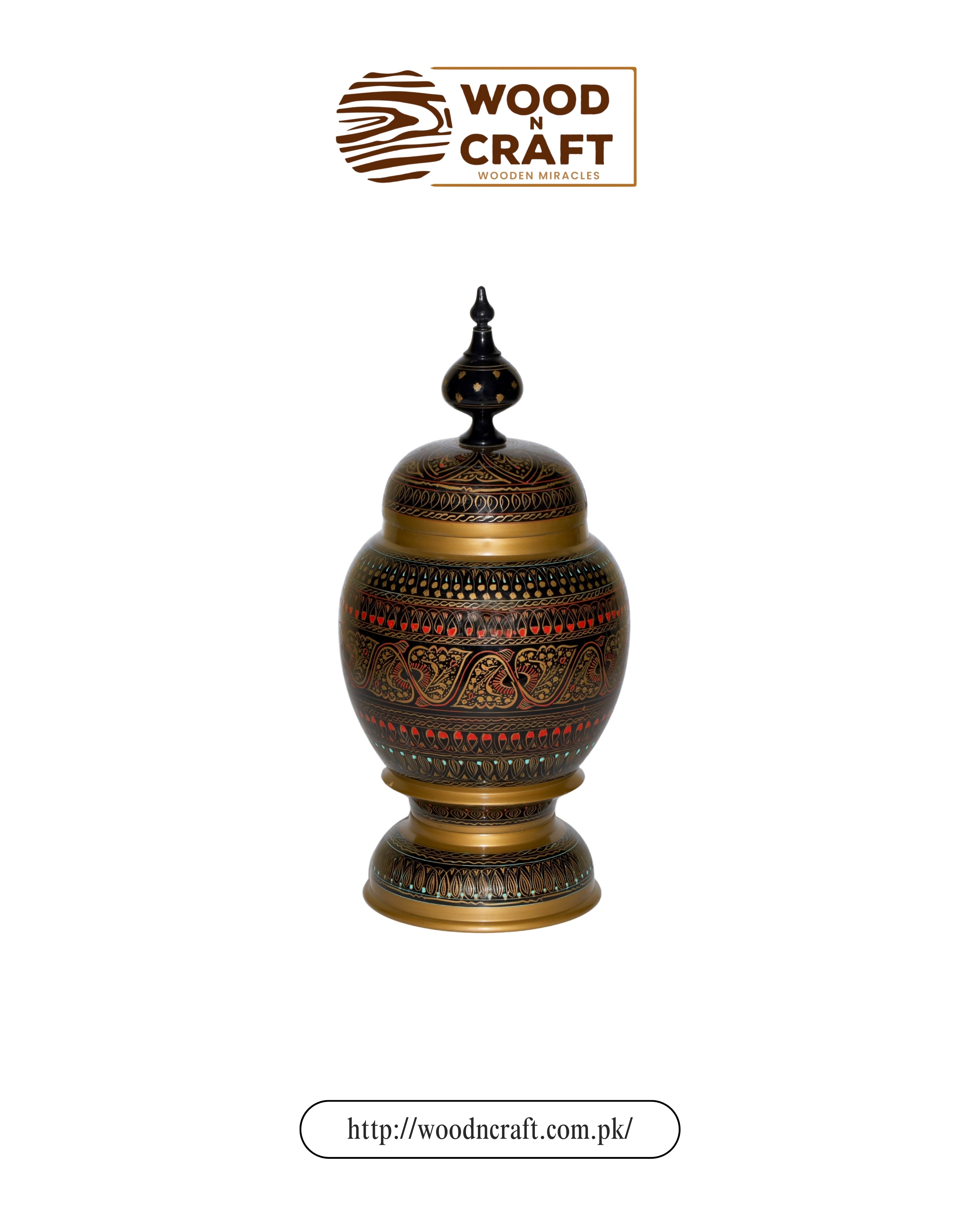 Candy Jar Single Naqshi Work Black