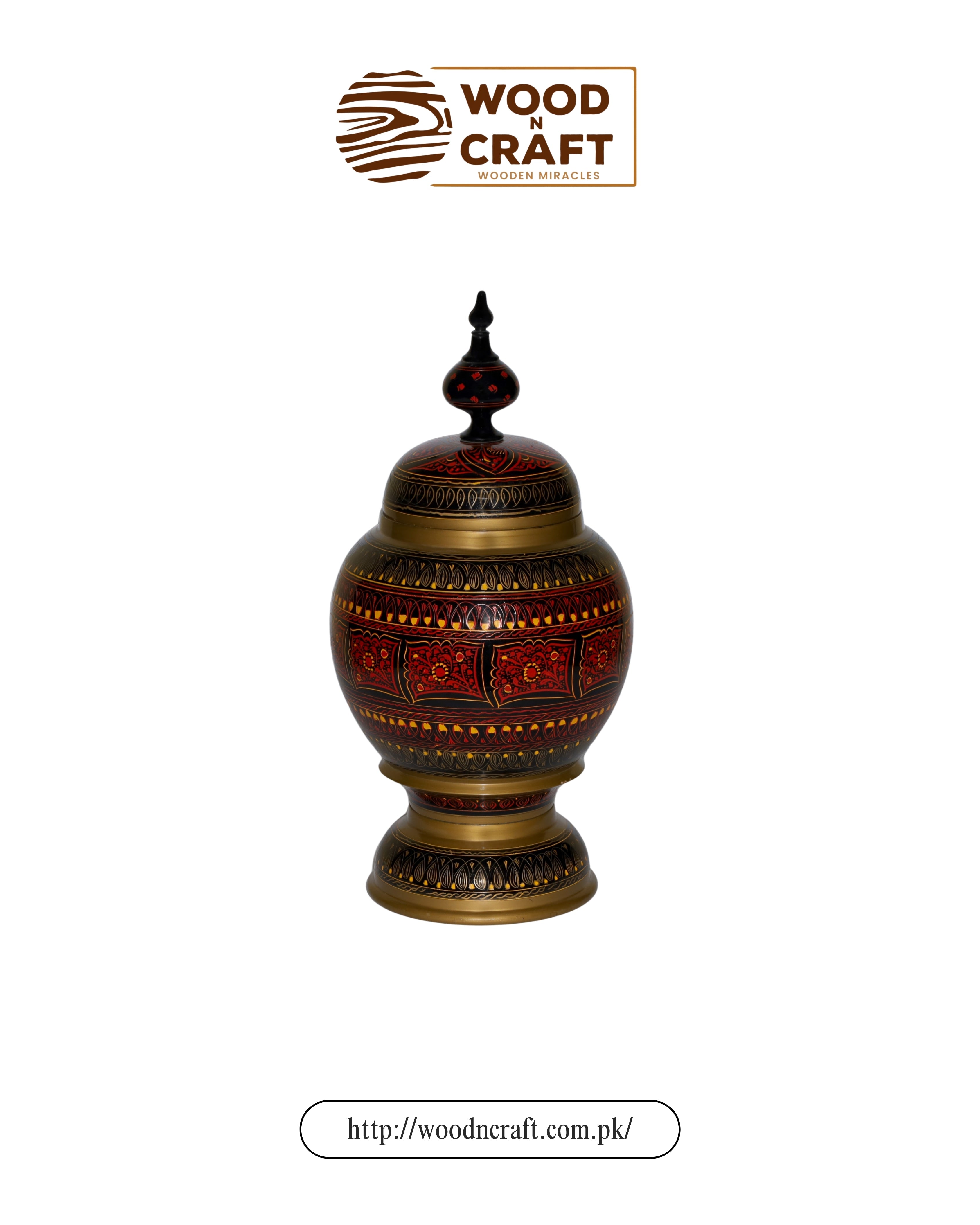 Candy Jar Single Naqshi Work Red