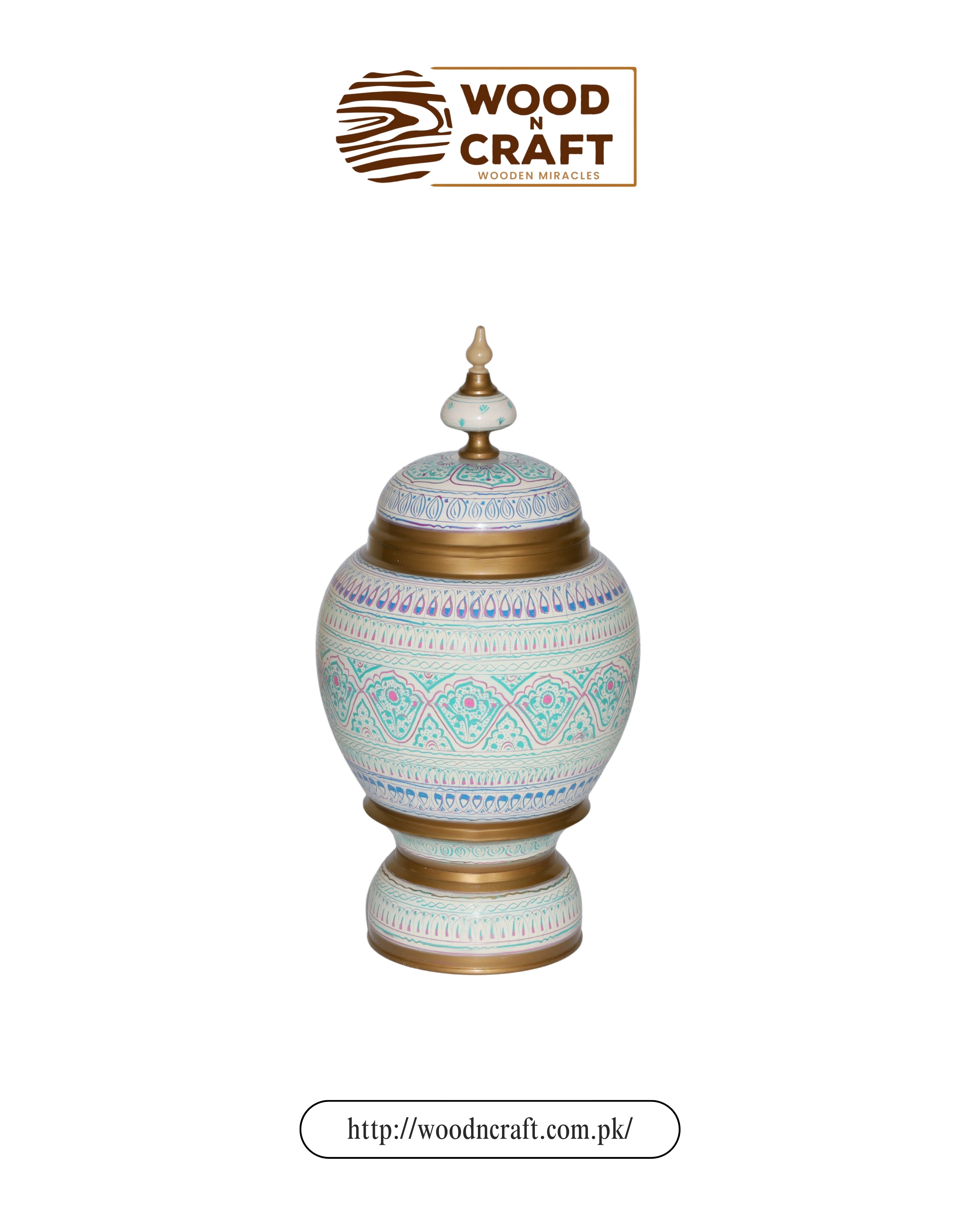 Candy Jar Single Naqshi Work White