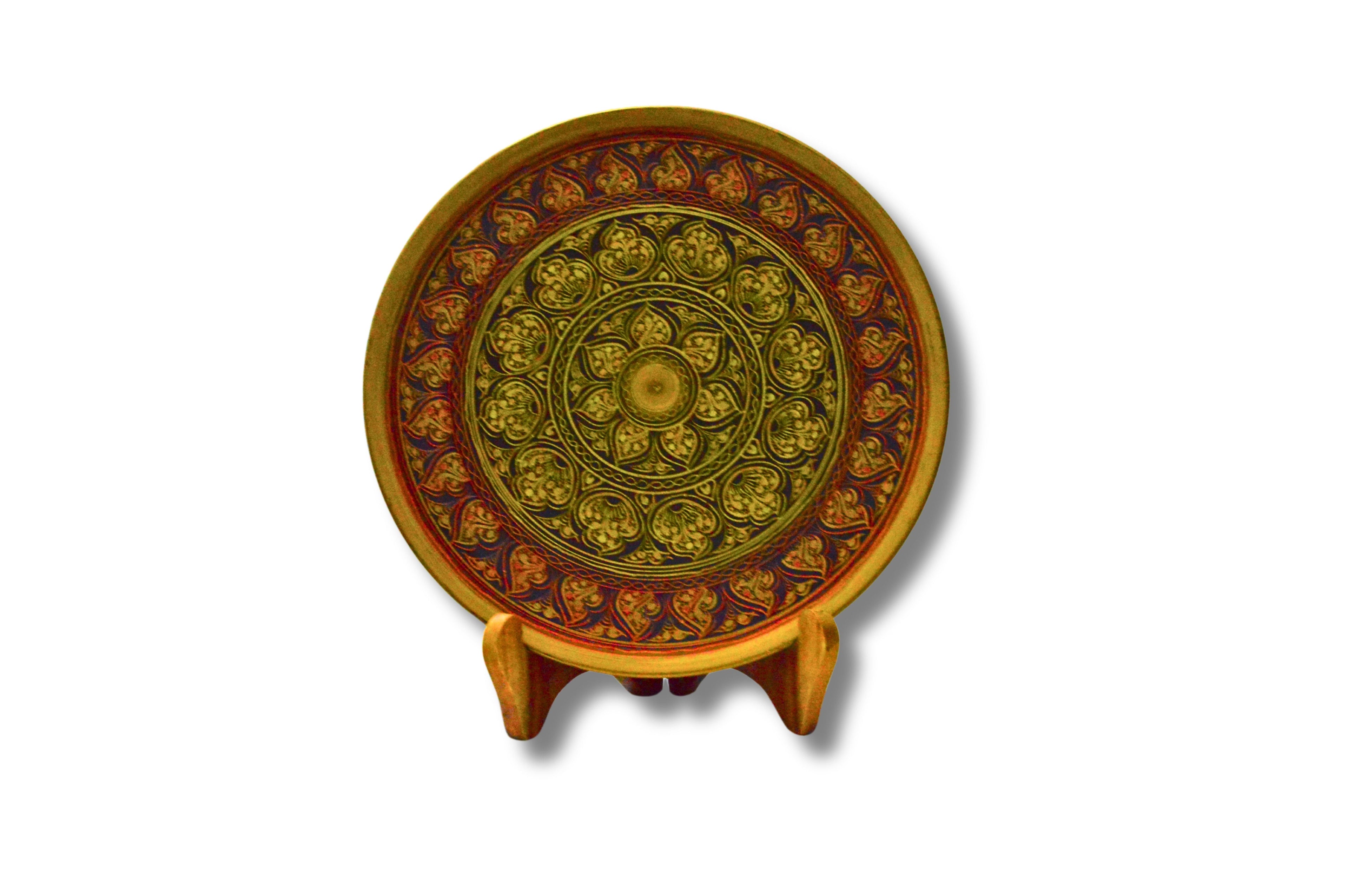 Decoration Item Plate with Stand Black Border