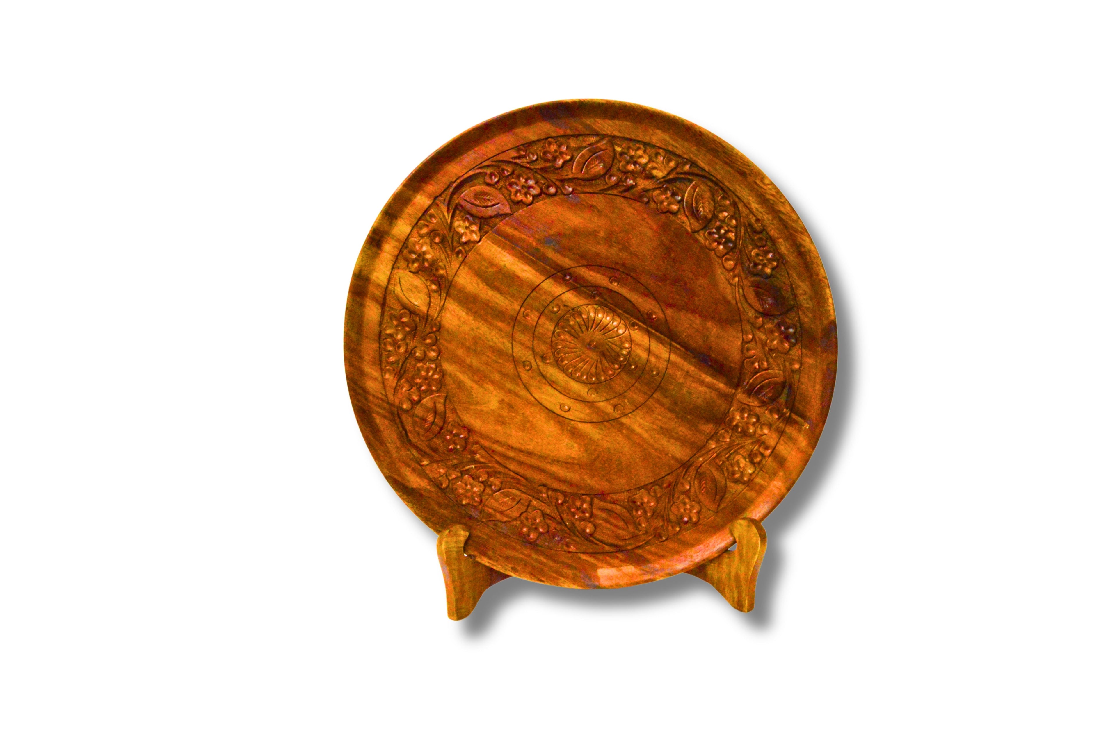 Decoration Item Plate with Stand Wooden
