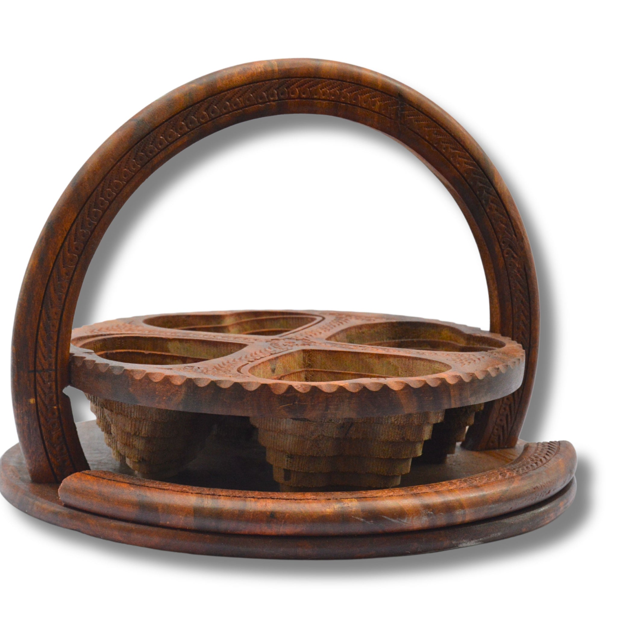 Heart Style Wooden Dry Fruit Basket