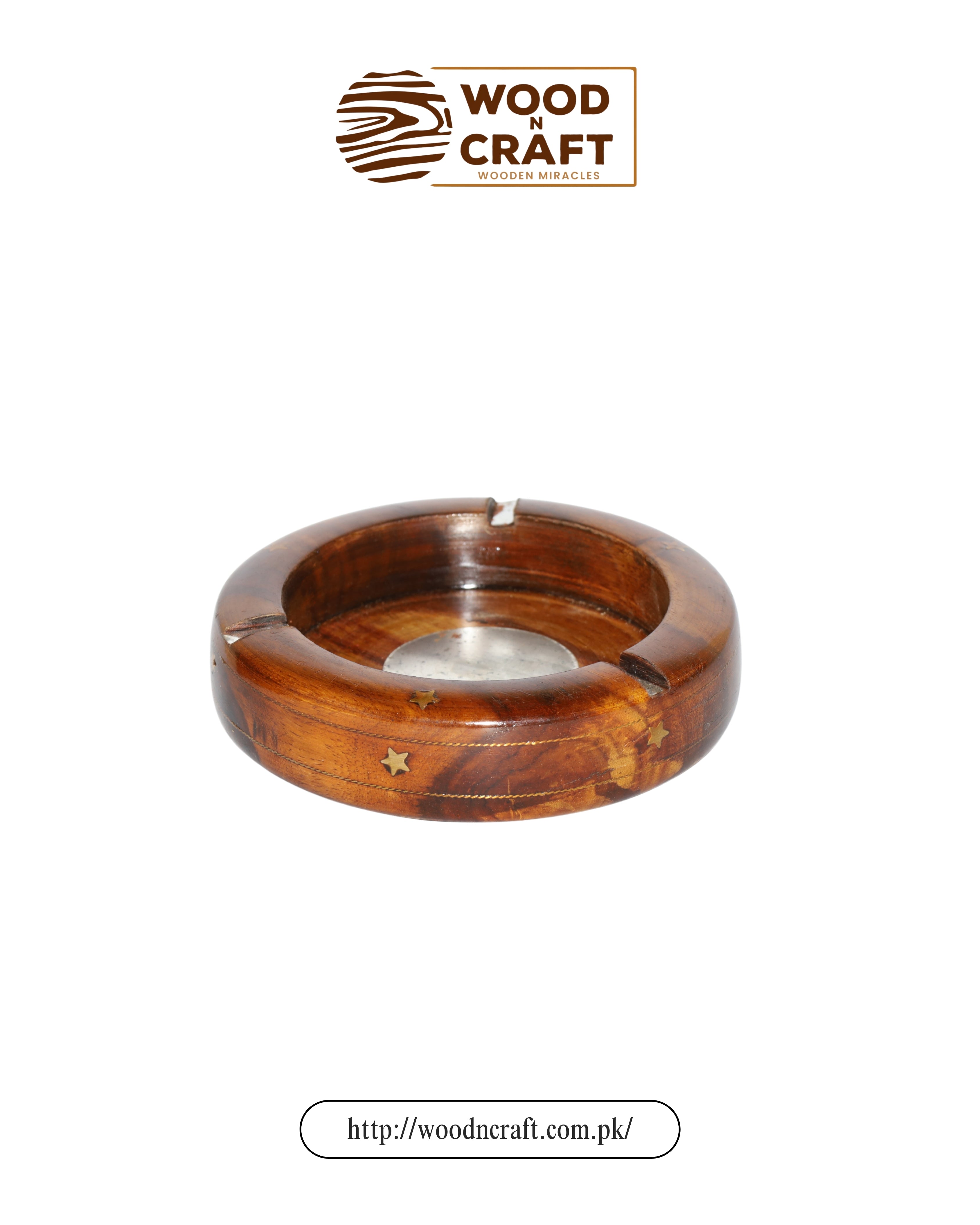 Round Wood Ashtray