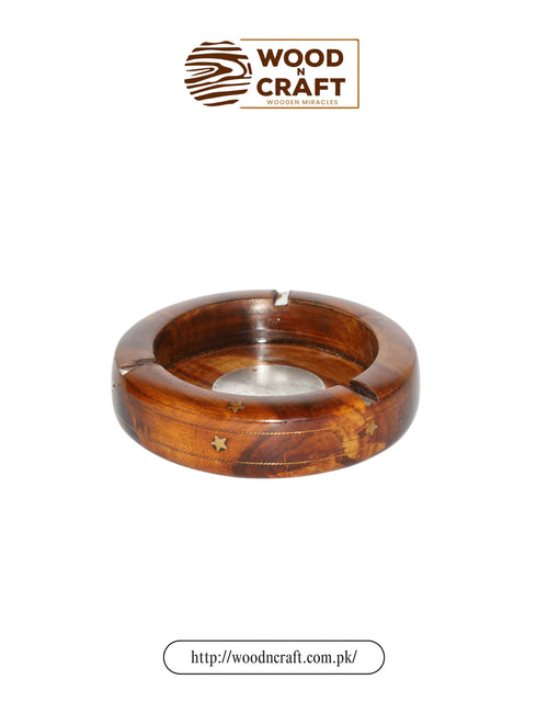 Round Wood Ashtray