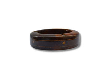 Handcrafted Wooden Ashtray with Brass Inlay – Elegant & Durable