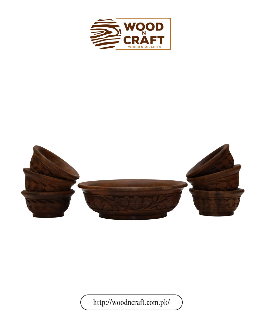 Carwing Wooden Bowl Set