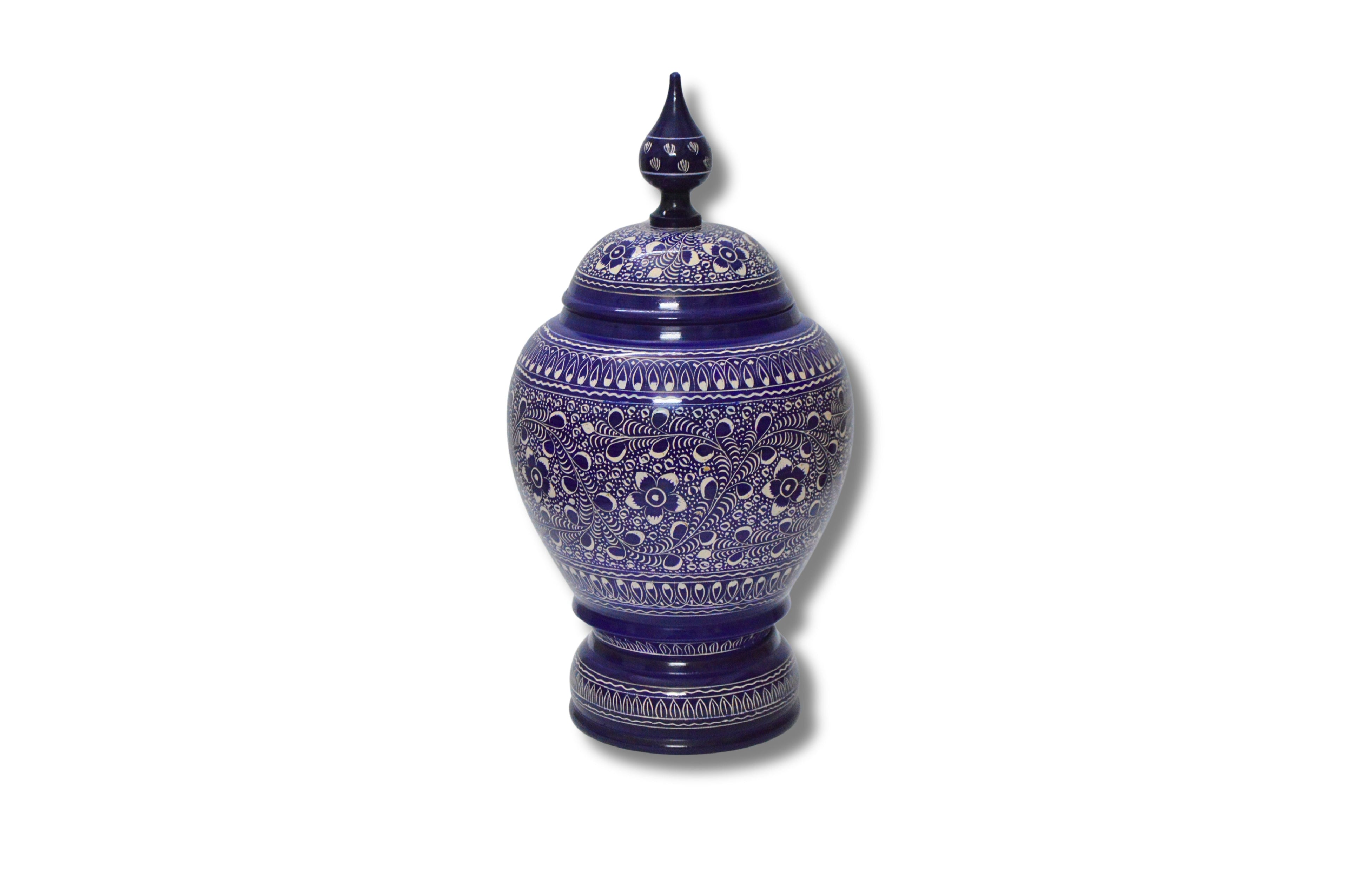 Candy Jar Single Blue Pottery Work
