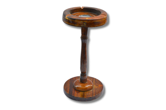 Handcrafted Wooden Ashtray with Brass Inlay – Elegant & Durable
